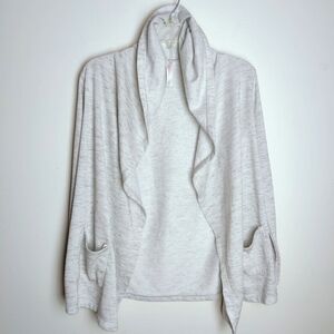 Xhilaration Light Grey Heather Open Hooded Cardigan Jacket Sweatshirt, Sz S